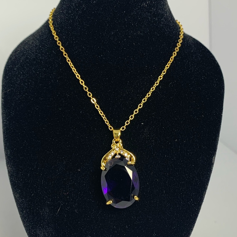 New purple round pendant necklaces